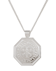 Octagon Vegvisir Viking Rune Personalised Silver Necklace