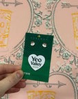 Official Yeo Valley Silver Heart Earrings