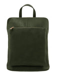 Olive Pebbled Leather Backpack – Elegant & Versatile by Sostter at brixbailey.com