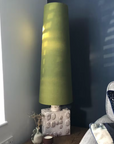 Olive Linen Lampshade | Extra Tall Cone Light Shade | Bespoke Handmade UK