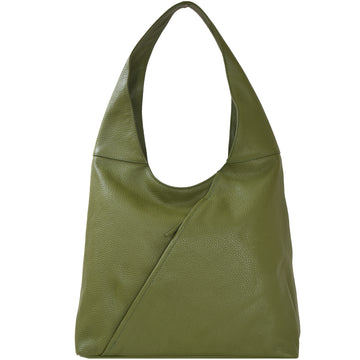 Olive Green Leather Shoulder Hobo Bag Brix and Bailey Ethical Bag Brand