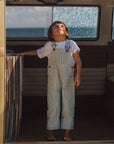 Olive Seersucker Dungarees