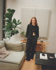 Claudine Linen Blouse  - Black