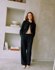 Maya Linen Trousers - Black