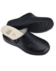 Loosu Closed Toe Leather Sandals - Black