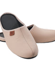 Beige Leather Indoor Slippers