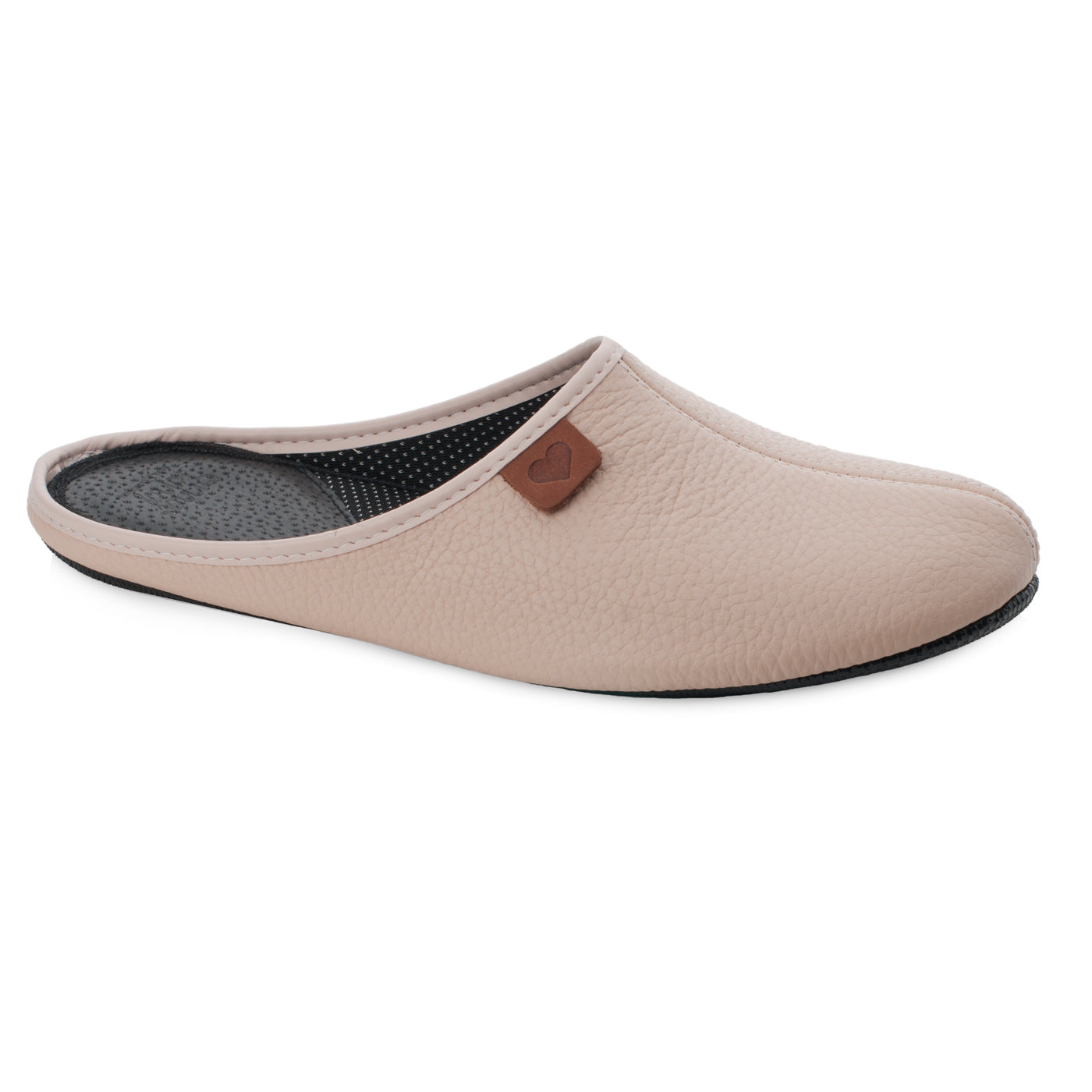 Beige Leather Indoor Slippers