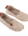Natural felt and rubber sole slippers Toku - Beige