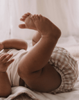 One Size All-In-One Reusable Cloth Nappy - Gingham Taupe