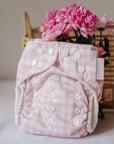 One Size All-In-One Reusable Cloth Nappy - Rose Gingham