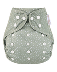 One Size Reusable Cloth Nappy Wrap - Dottie - Sage