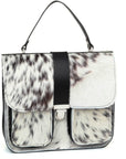 Ivory Hair On Hide Leather top Handle Bag - Brix and Bailey® - Contemporary Bag, Watch and Accessory Brand