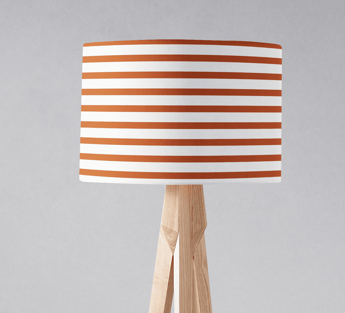 Orange and White Drum Lampshade, Geometric Striped Design Shade for Table, Floor or Ceiling Pendant Light