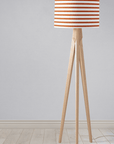 Orange and White Drum Lampshade, Geometric Striped Design Shade for Table, Floor or Ceiling Pendant Light