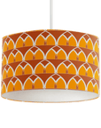 Orange and Yellow Drum Lampshade, Geometric Arches Design Shade for Table, Floor or Ceiling Pendant Light