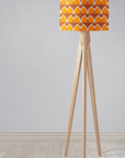 Orange and Yellow Drum Lampshade, Geometric Arches Design Shade for Table, Floor or Ceiling Pendant Light