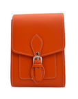 Handmade Leather Festival Phone Bag - Orange