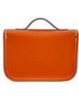 Leather Midi Satchel - Orange