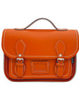 Leather Midi Satchel - Orange