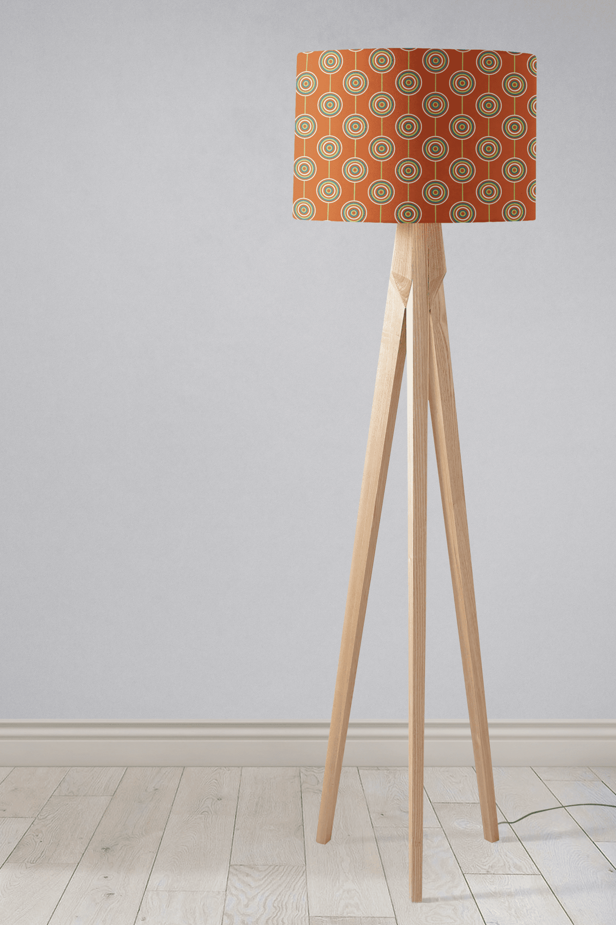 Orange Drum Lampshade, Retro Circles Design Shade for Table, Floor or Ceiling Pendant Light