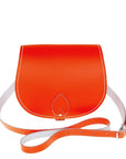 Handmade Leather Saddle Bag - Orange