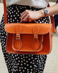 Handmade Leather Satchel - Orange