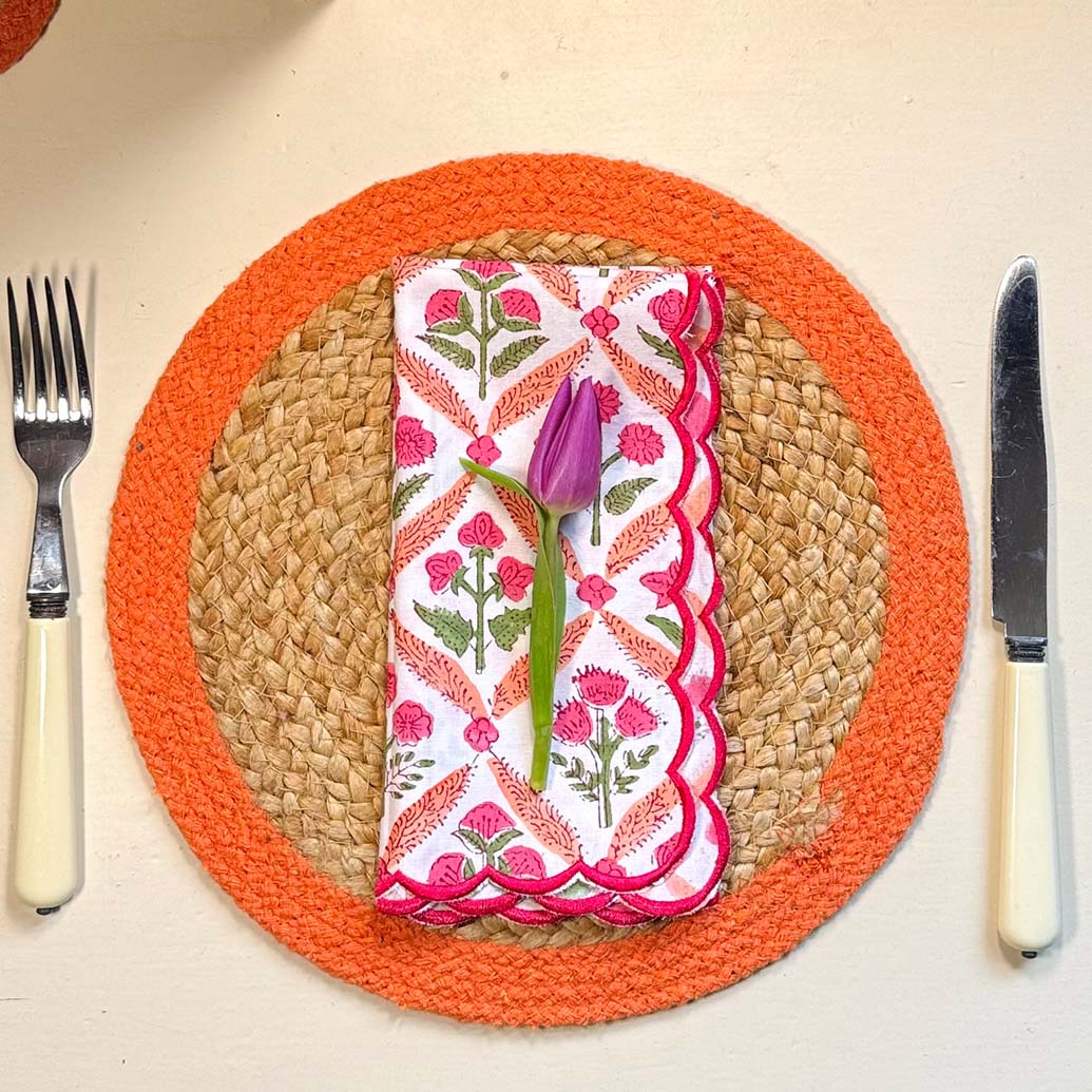 Seagrass Placemats - Orange (set of 4)