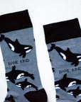 Save the Orcas Bamboo Socks in Grey