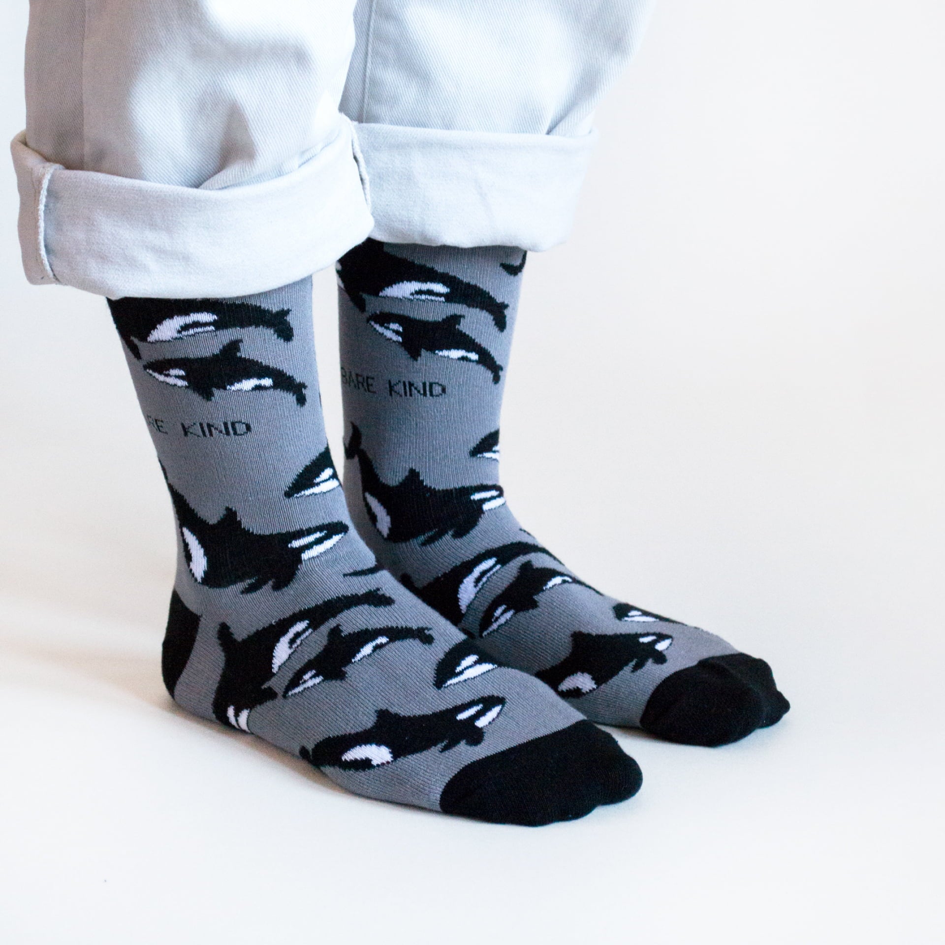 Save the Orcas Bamboo Socks in Grey