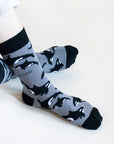 Save the Orcas Bamboo Socks in Grey