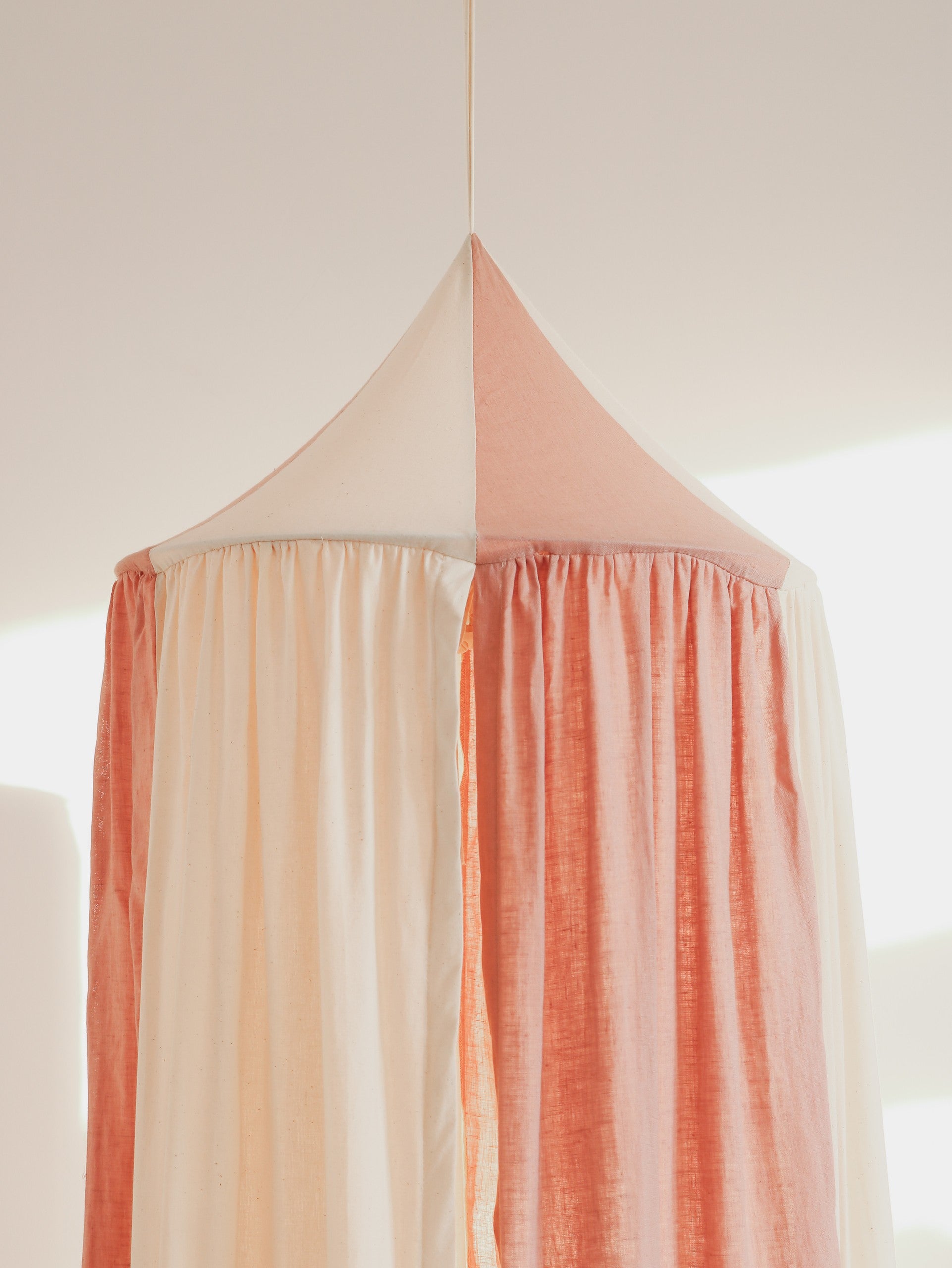 Powder Pink Organic Cotton and Linen Canopy