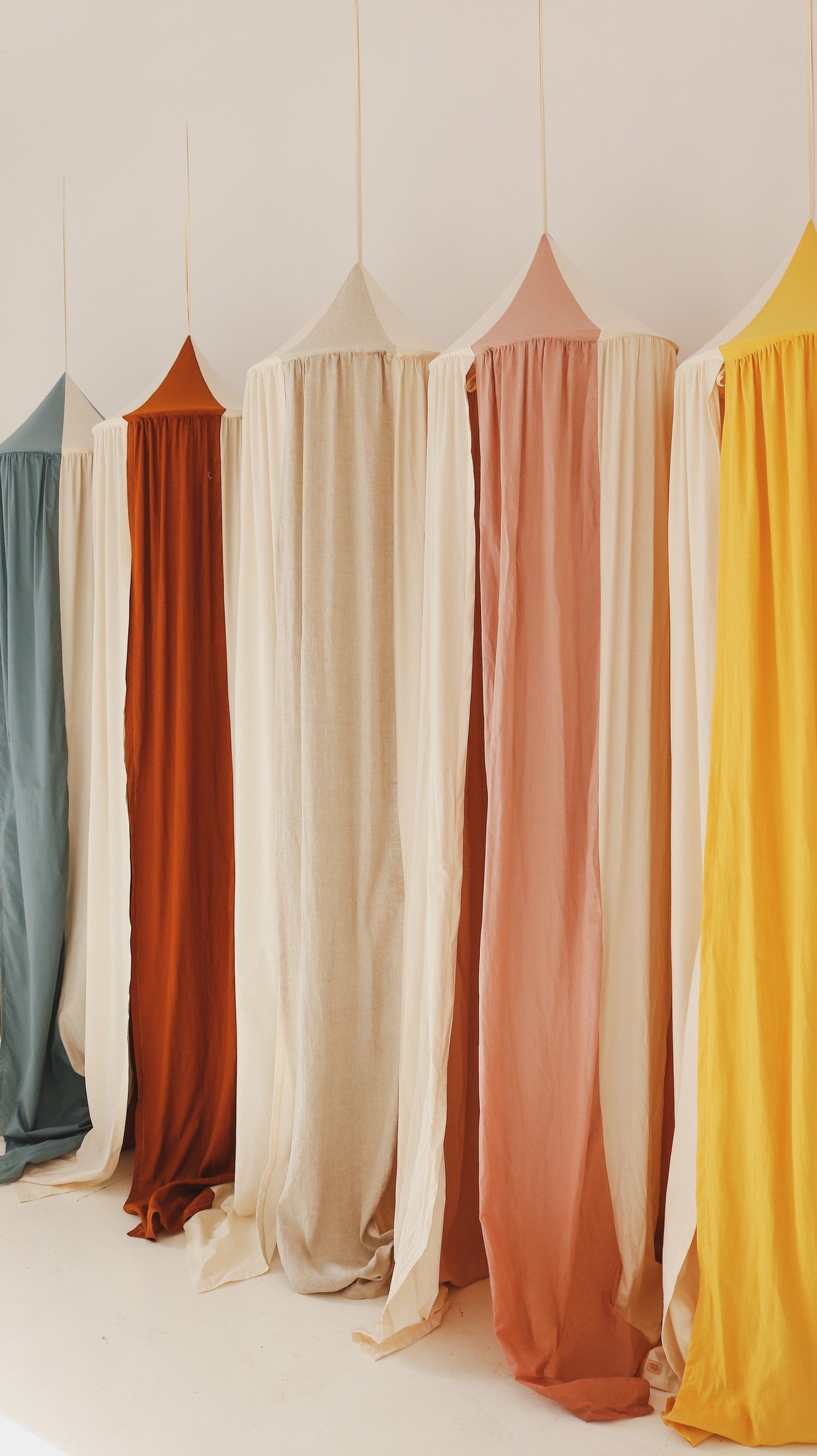 Cream Cotton and Linen Hanging Canopy