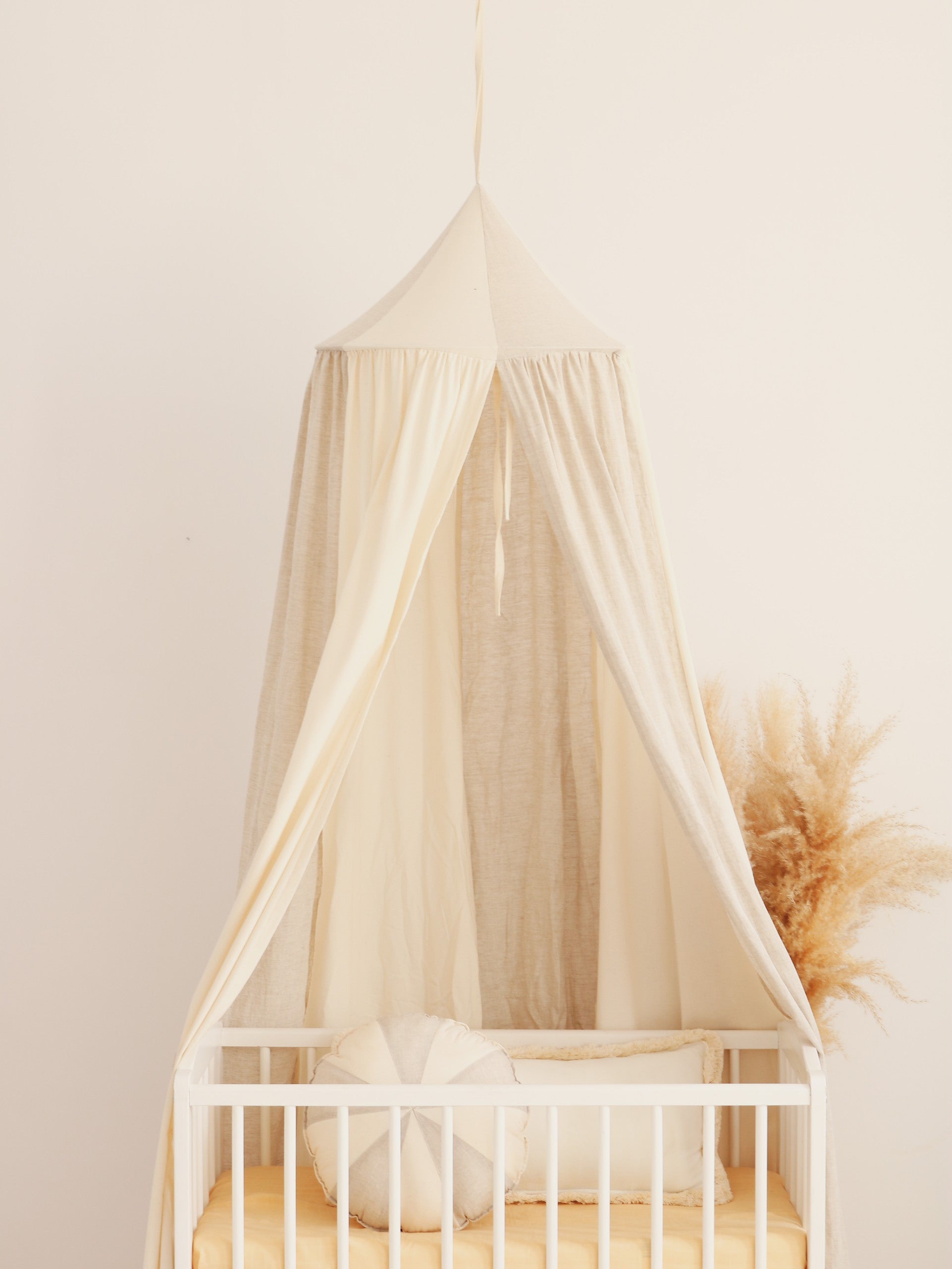 Cream Cotton and Linen Hanging Canopy