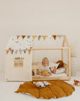 Organic Cotton and Linen Leaf Playmat Caramel