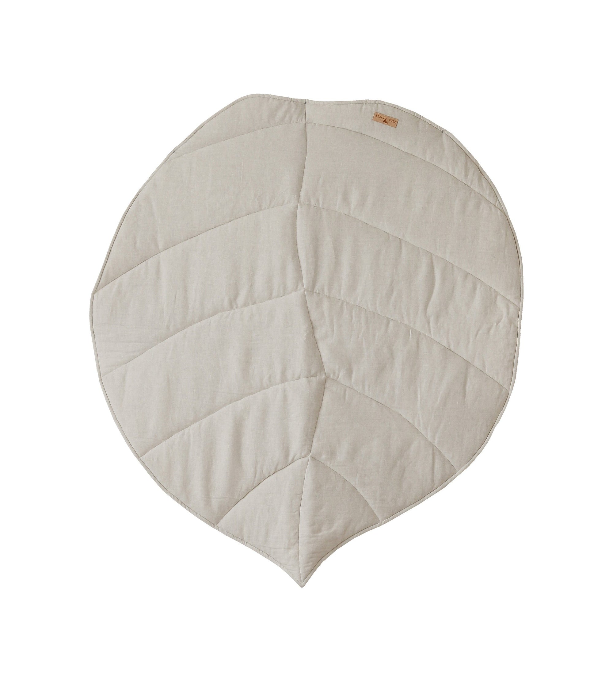 Organic Cotton and Linen Ginkgo Leaf Playmat in Sand