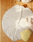Organic Cotton and Linen Ginkgo Leaf Playmat in Sand