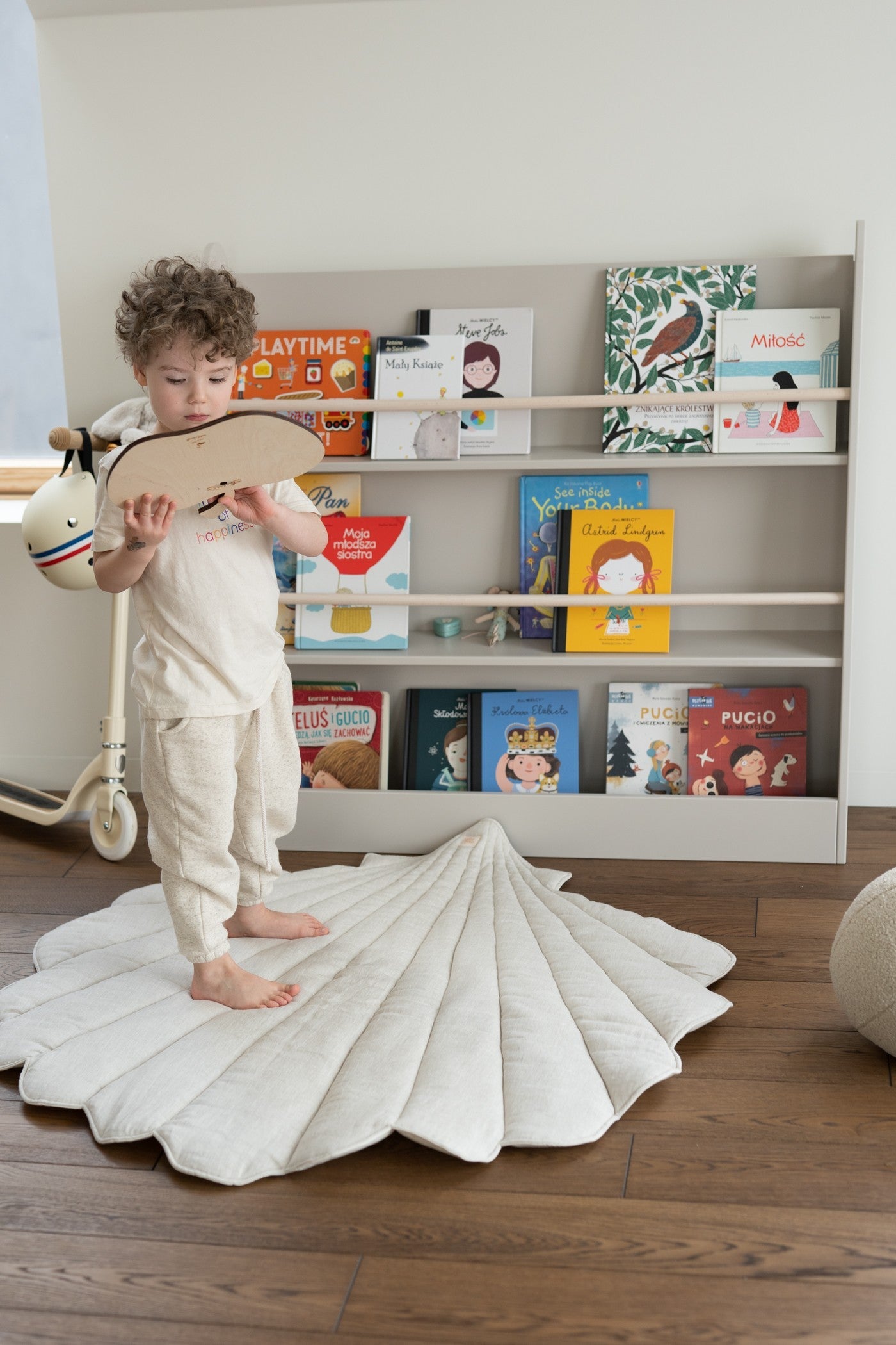 Organic Cotton Linen Ginkgo Leaf Playmat Sand