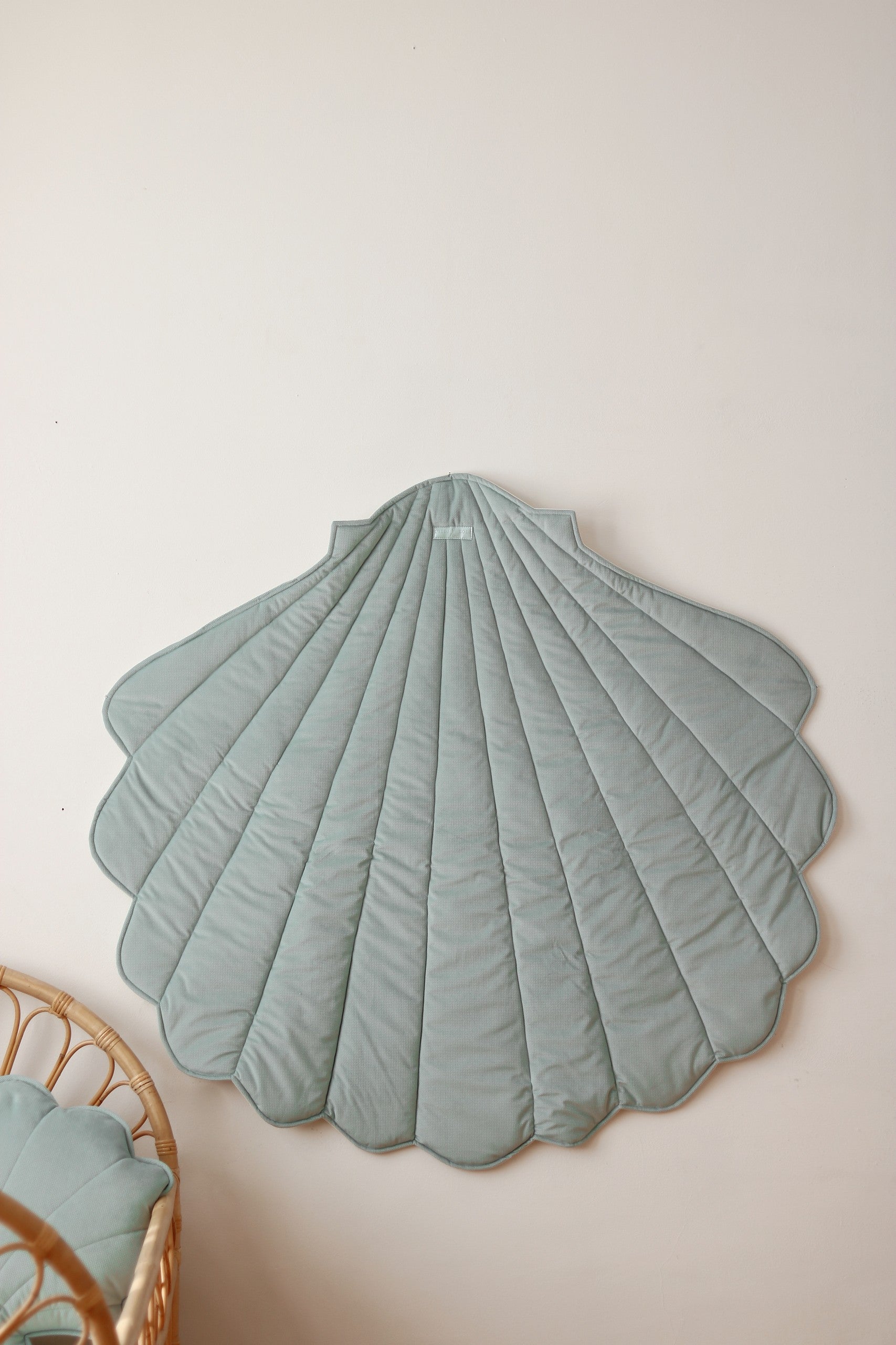 Organic Cotton Velvet Mint Shell Playmat