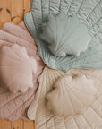 Organic Cotton Velvet Mint Shell Playmat