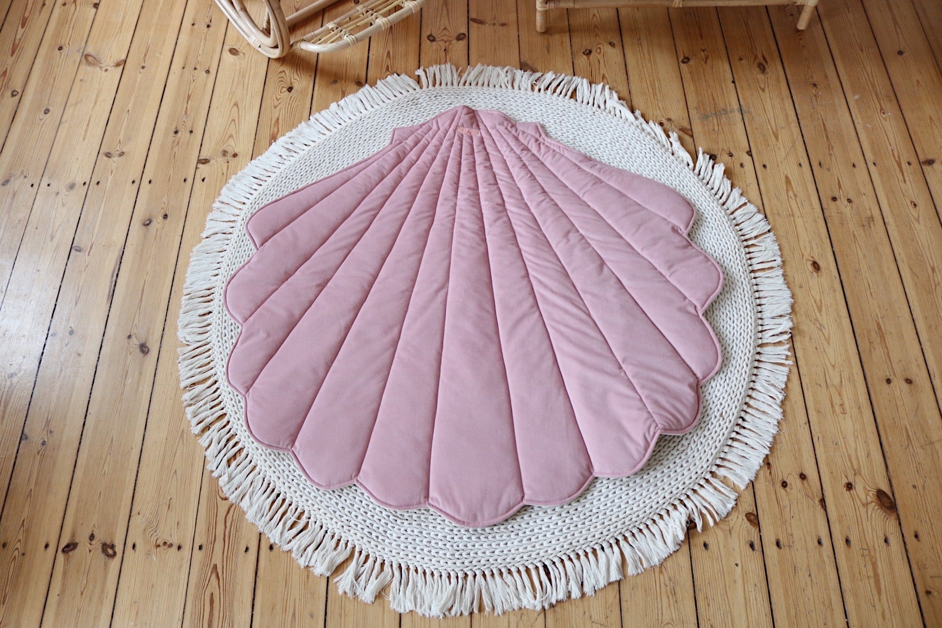 Organic Cotton Velvet Playmat in Powder Pink