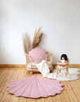 Organic Cotton Velvet Playmat in Powder Pink