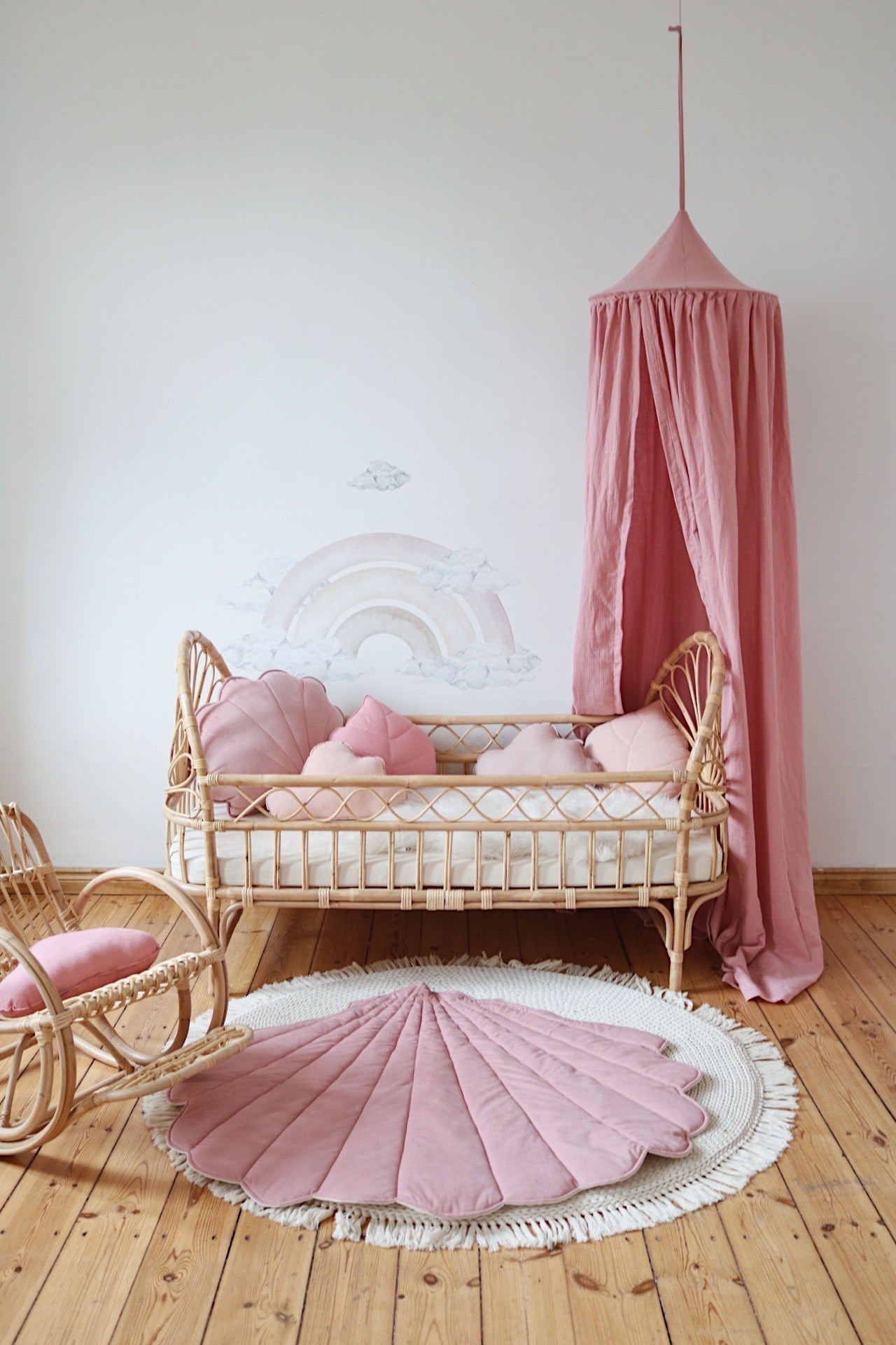 Organic Cotton Velvet Playmat in Powder Pink