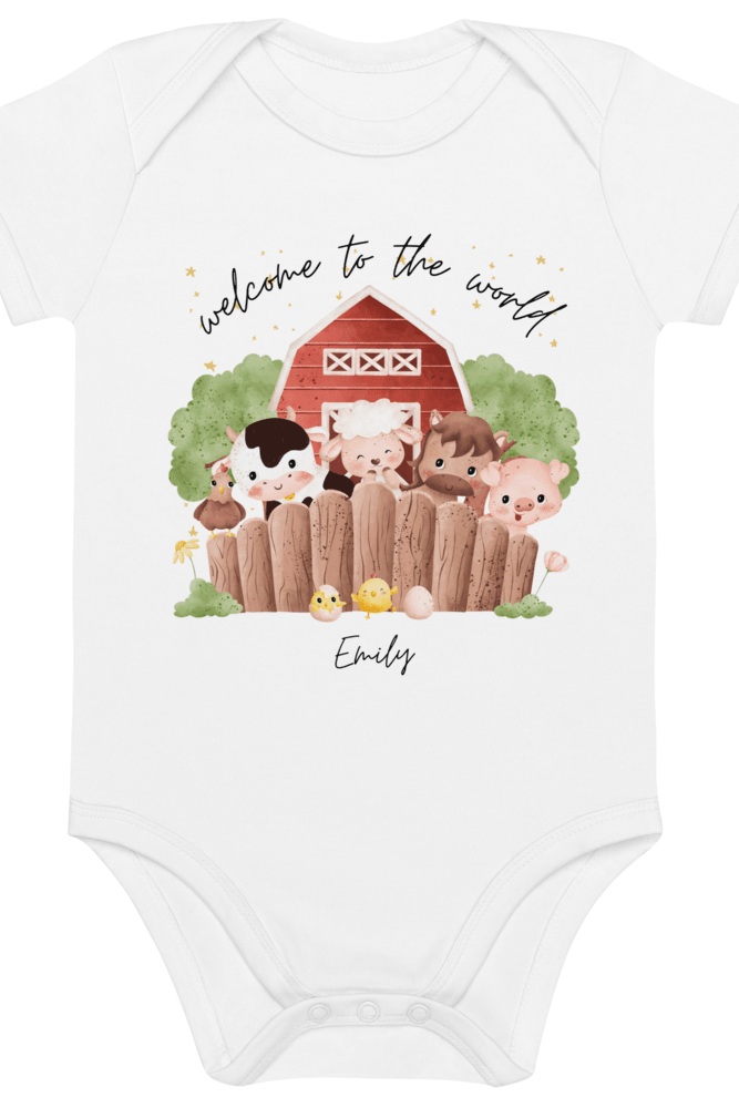Welcome to the World Farm Animals (Personalised Name Bodysuit)