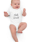 Hello World Bodysuit White 100% Cotton