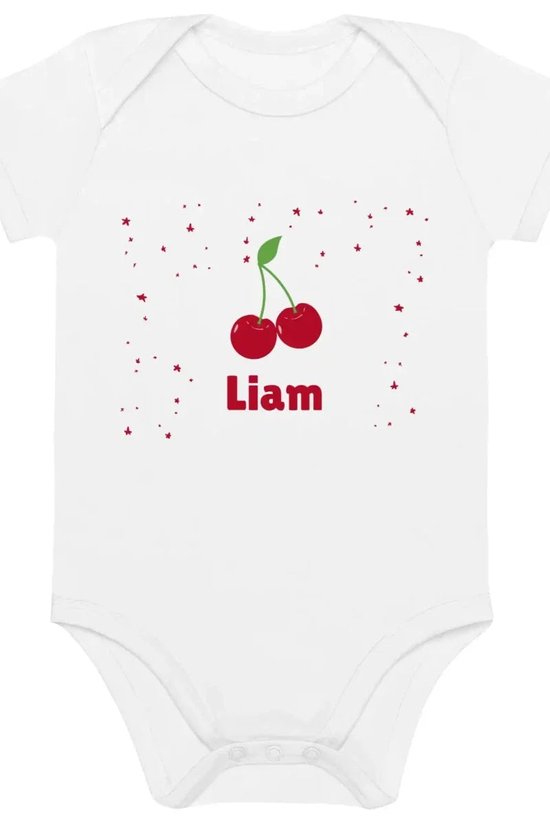 Cherry Personalised Bodysuit in White