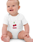 Cherry Personalised Bodysuit in White