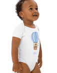 Personalised Name Bear Blue Hot Air Baloon Bodysuit