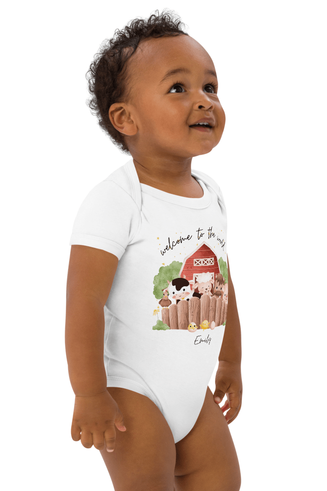 Welcome to the World Farm Animals (Personalised Name Bodysuit)