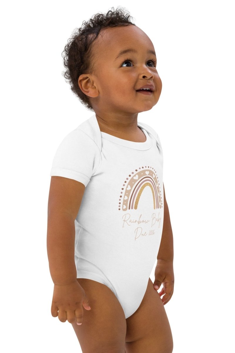 Neutral Rainbow Baby Due Bodysuit