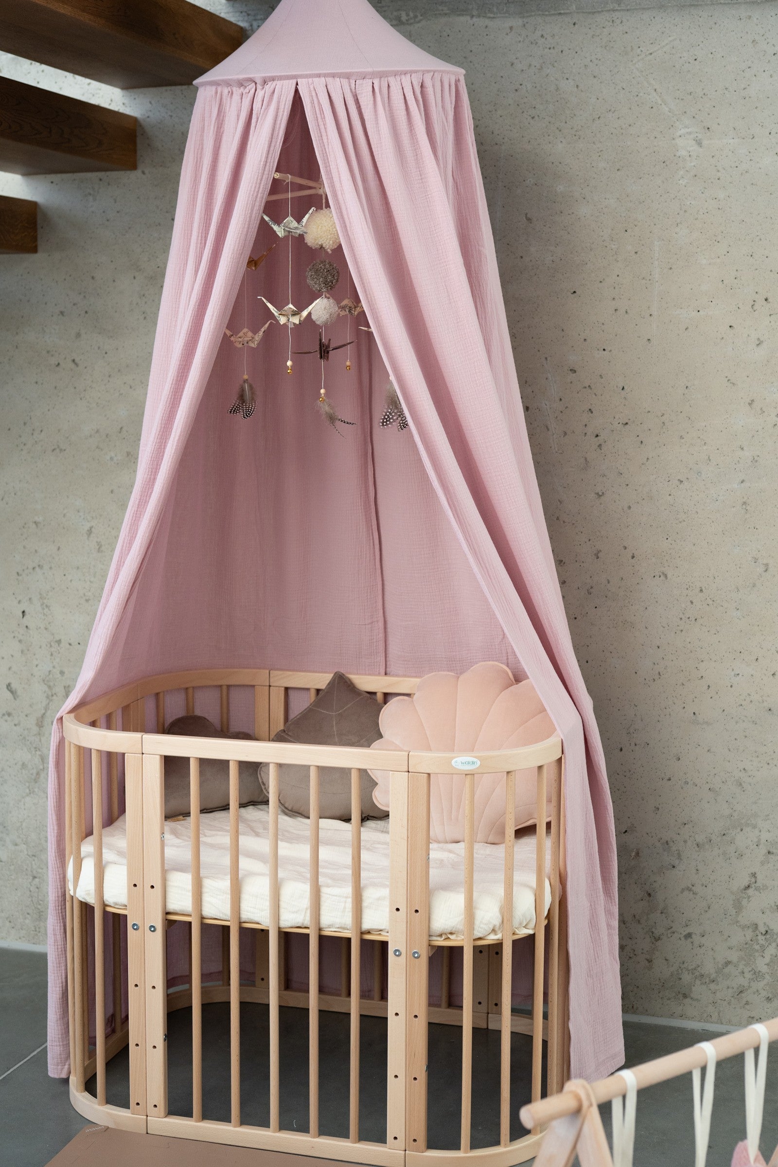 Cozy Organic Cotton Canopy Baby Pink